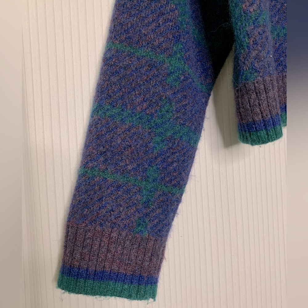 Zara Multicolored Collared Oversized Cropped Purple Blue Green Size Small - Picture 5 of 8